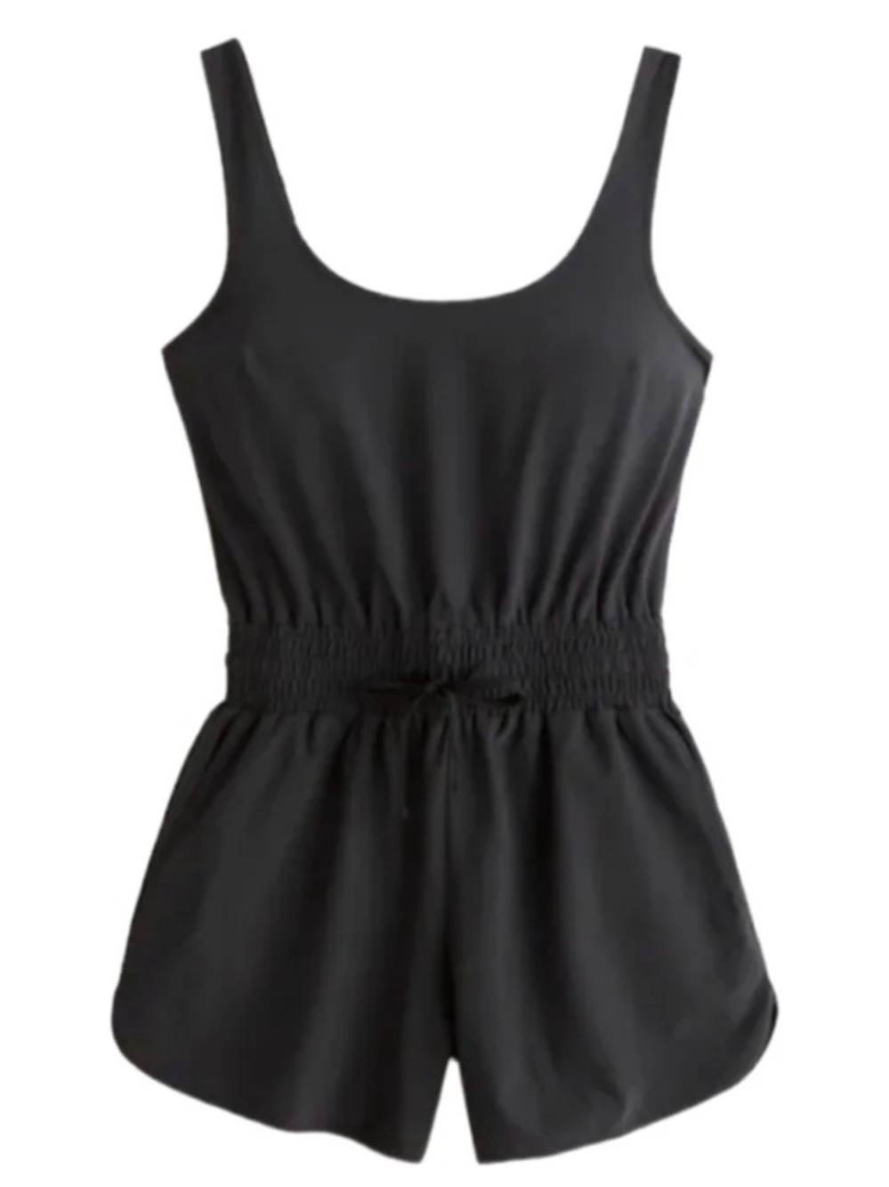 Abercrombie & Fitch Black Active Romper XS Tall Drawstring Athletic Playsuit